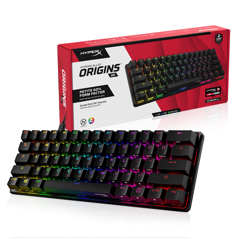 Teclado Gamer Mecánico HyperX Alloy Origins 60 RGB (Inglés)